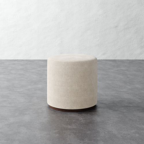 Sophie Round 20in Ottoman - Performance Boucle Cream