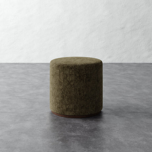 Sophie Round 20in Ottoman - Performance Matelasse Balsam