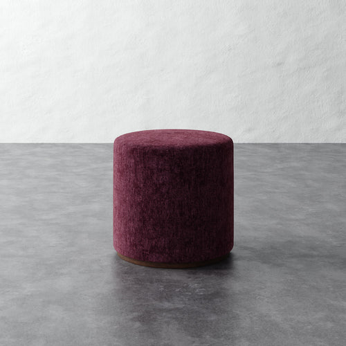 Sophie Round 20in Ottoman - Performance Matelasse Mulberry