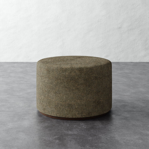 Sophie Round 25in Ottoman - Micro Boucle Balsam