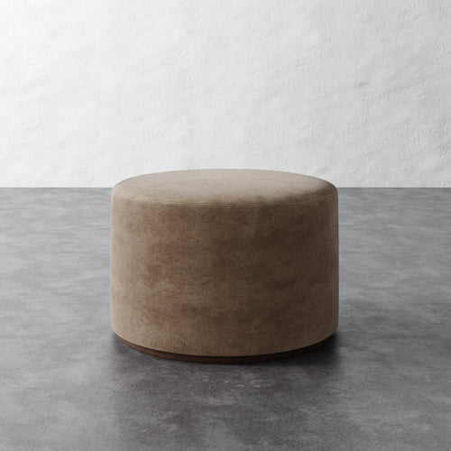 Sophie Round 25in Ottoman - Mohair Ecru