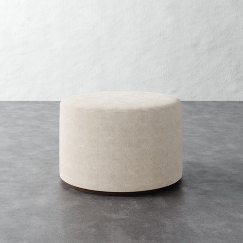 Sophie Round 25in Ottoman - Performance Boucle Cream