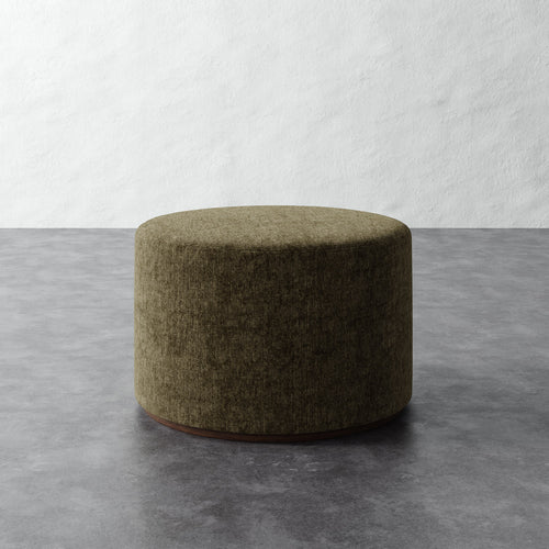 Sophie Round 25in Ottoman - Performance Matelasse Balsam