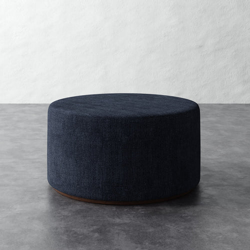 Sophie Round 36in Ottoman - Chunky Basket Indigo
