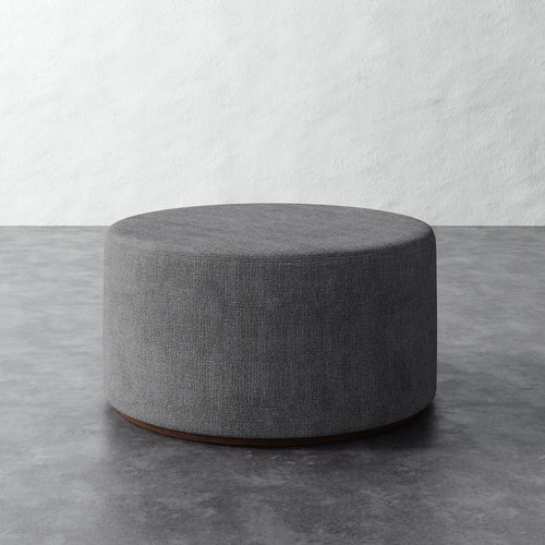 Sophie Round 36in Ottoman - Chunky Basket Pewter