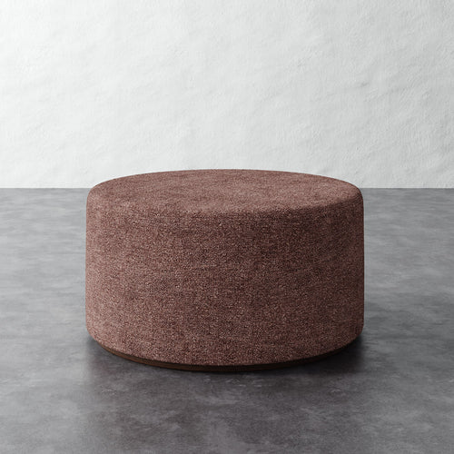 Sophie Round 36in Ottoman - Micro Boucle Fig