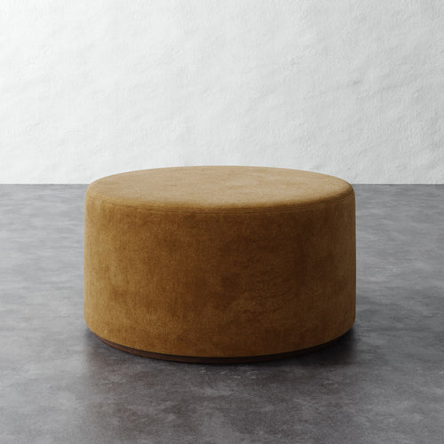 Sophie Round 36in Ottoman - Mohair Brown Sugar