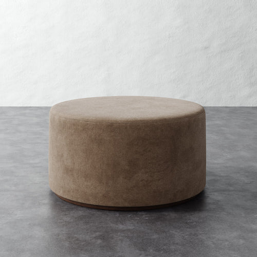 Sophie Round 36in Ottoman - Mohair Ecru
