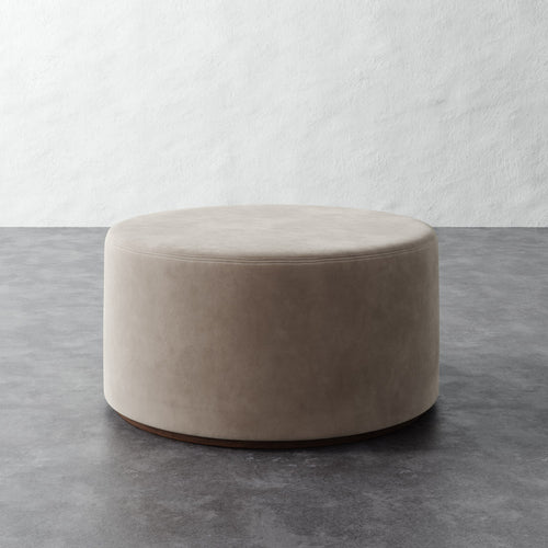 Sophie Round 36in Ottoman - Performance Velvet Oatmeal