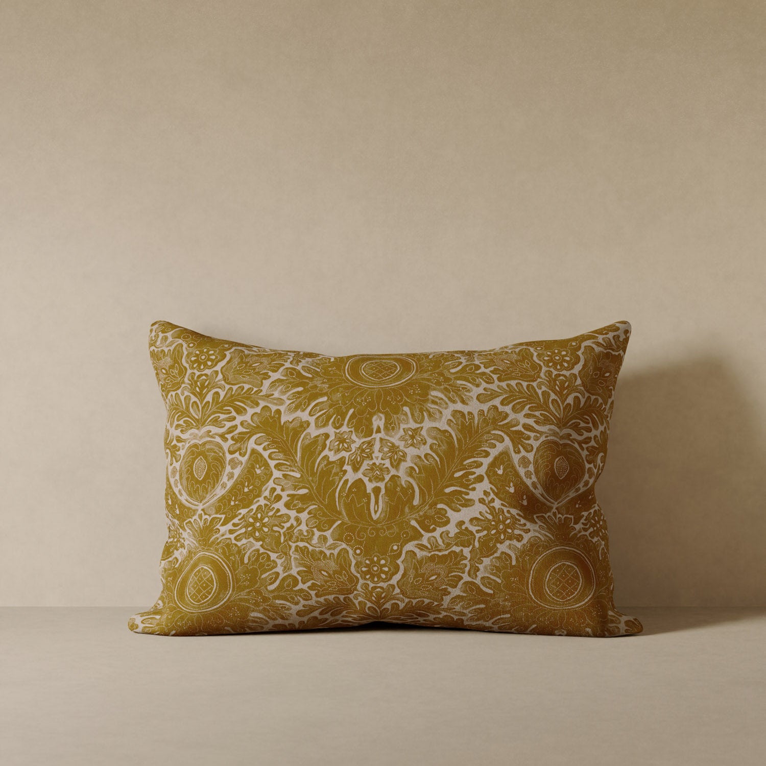 Toile De Rouen Velvet Pillow - Saffron