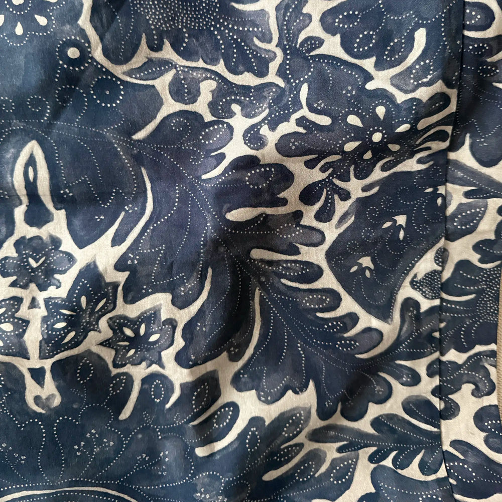 Lemieux et Cie Toile de Rouen cotton percale shams in deep indigo and ivory
