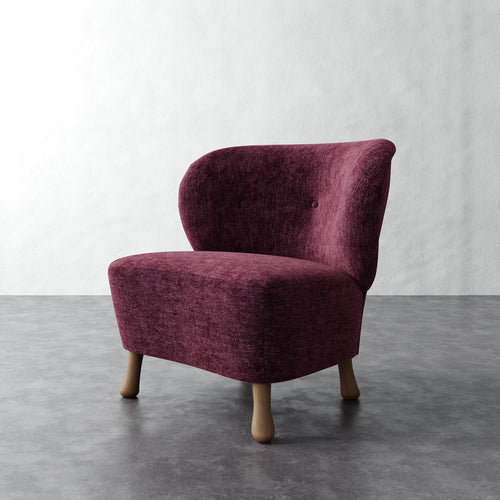 Tourenne Chair (Sculptural Leg) - Performance Matelasse Mulberry