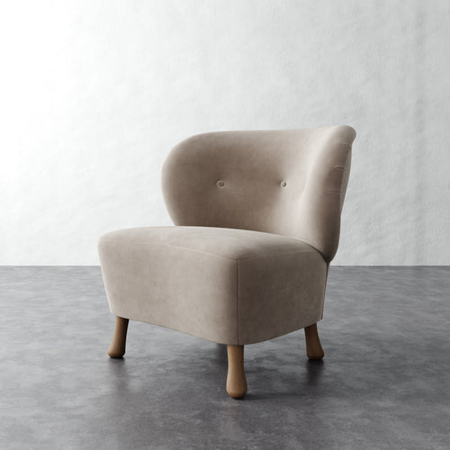 Tourenne Chair (Sculptural Leg) - Performance Velvet Oatmeal