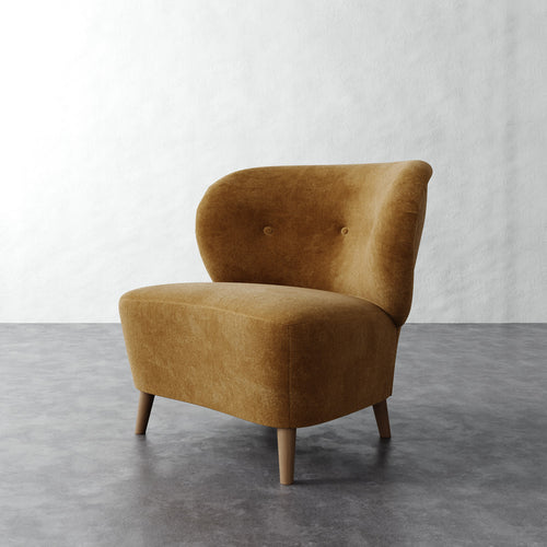 Tourenne Chair (Tapered Leg) - Mohair Brown Sugar