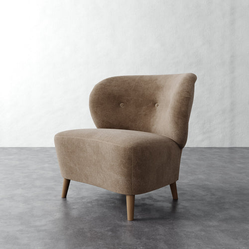 Tourenne Chair (Tapered Leg) - Mohair Ecru