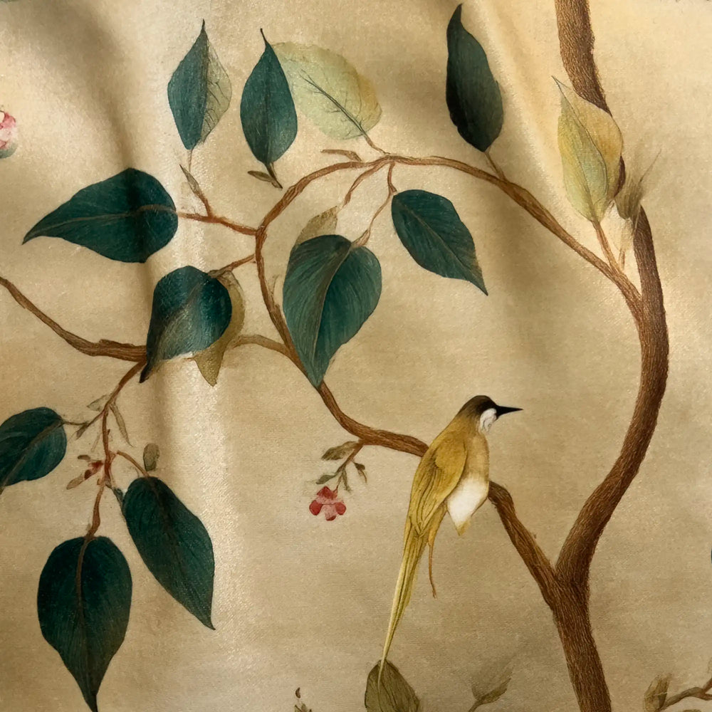 Treillage Gold Velvet Fabric by the Yard