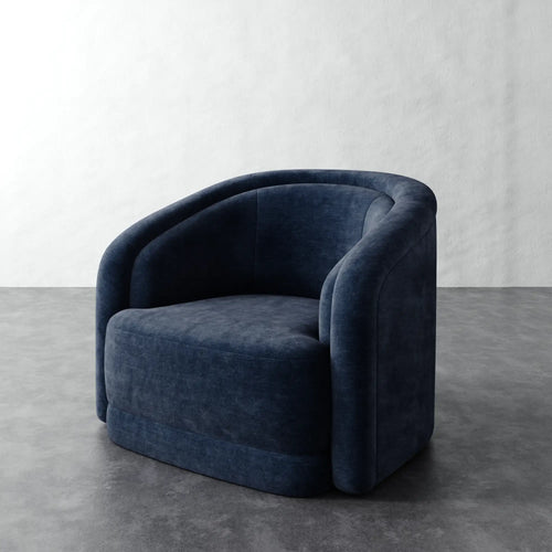 Valence Swivel Chair - Indigo Strie Velvet