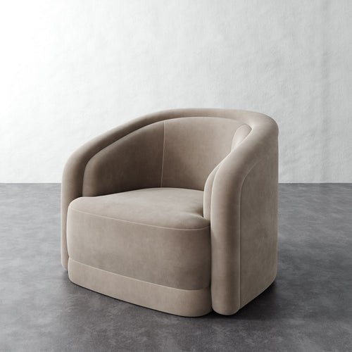 Valence Swivel Chair - Performance Velvet Oatmeal
