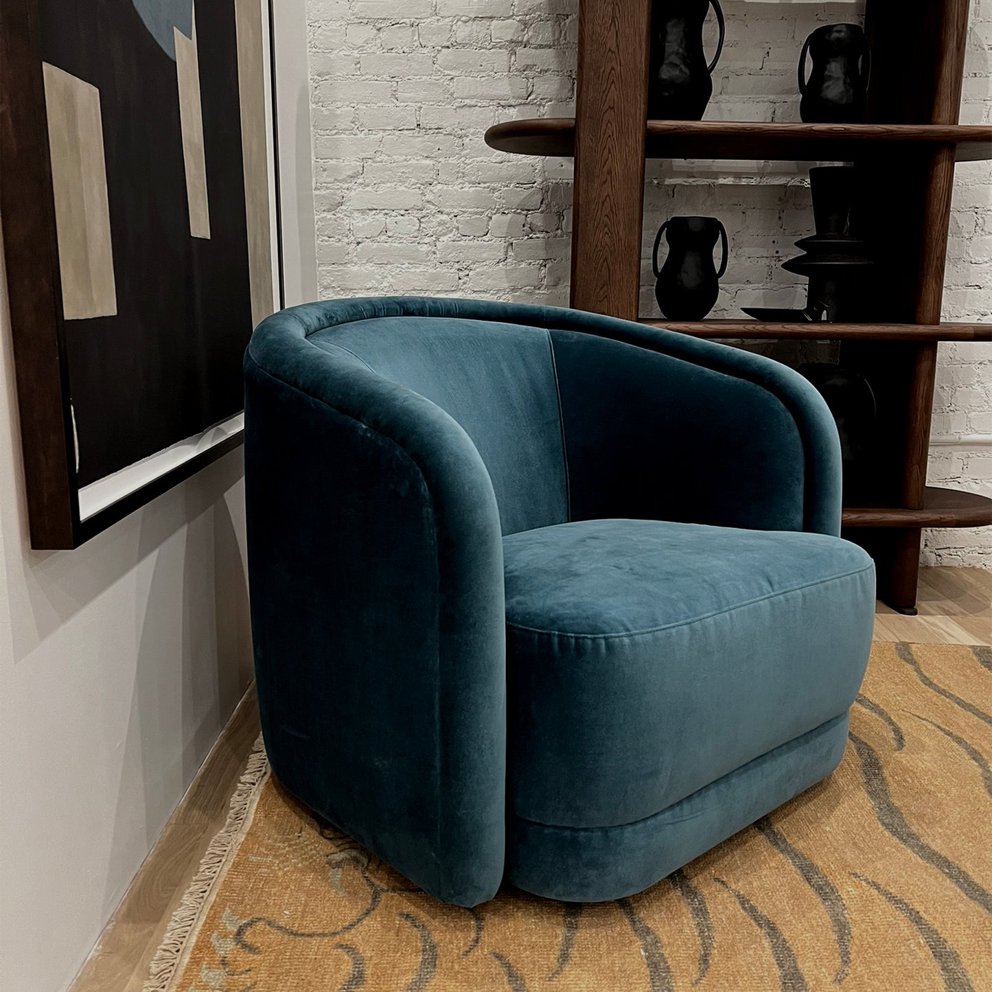 Valence Chair in Vance Marine Velvet