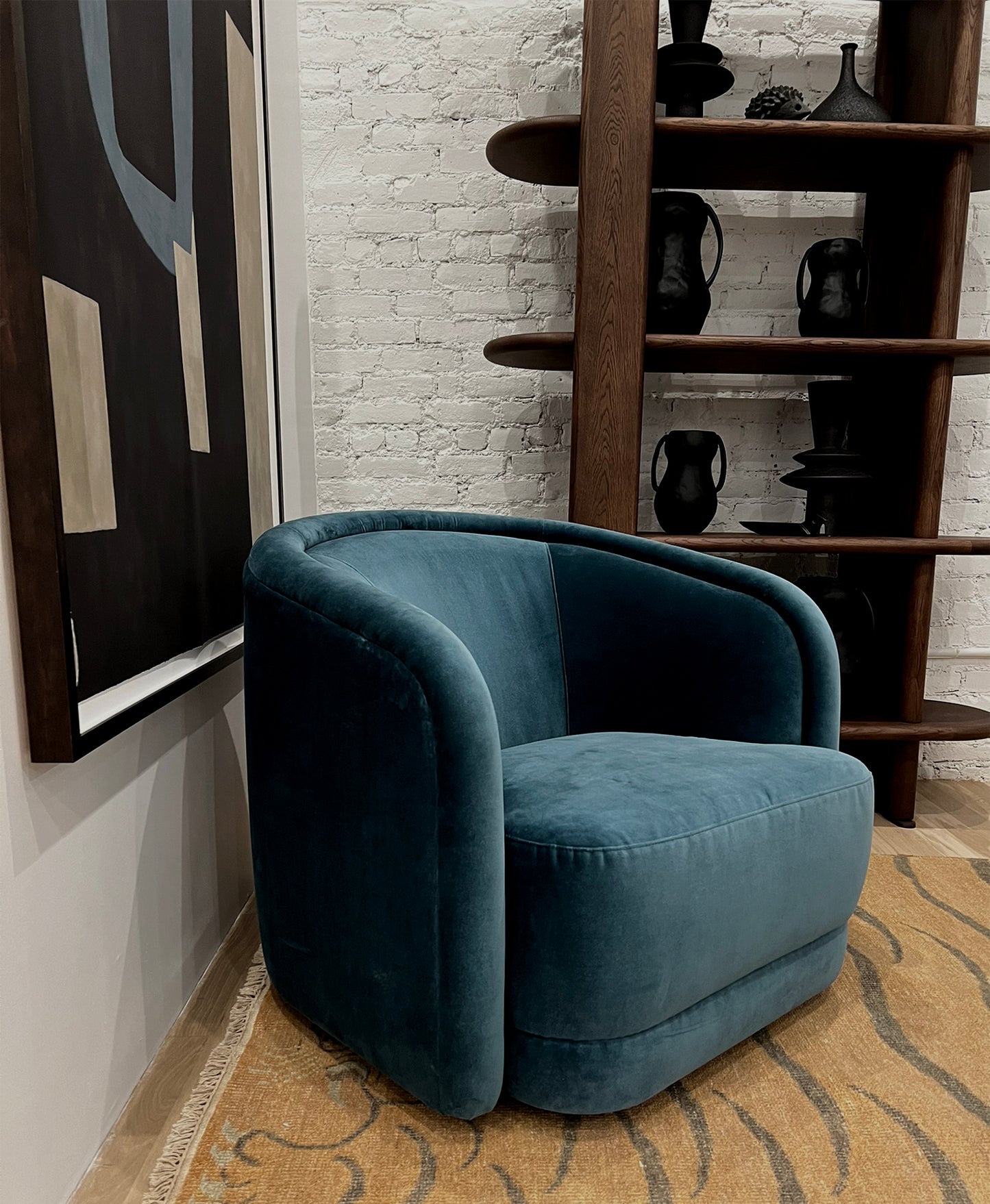 Valence Chair in Vance Marine Velvet