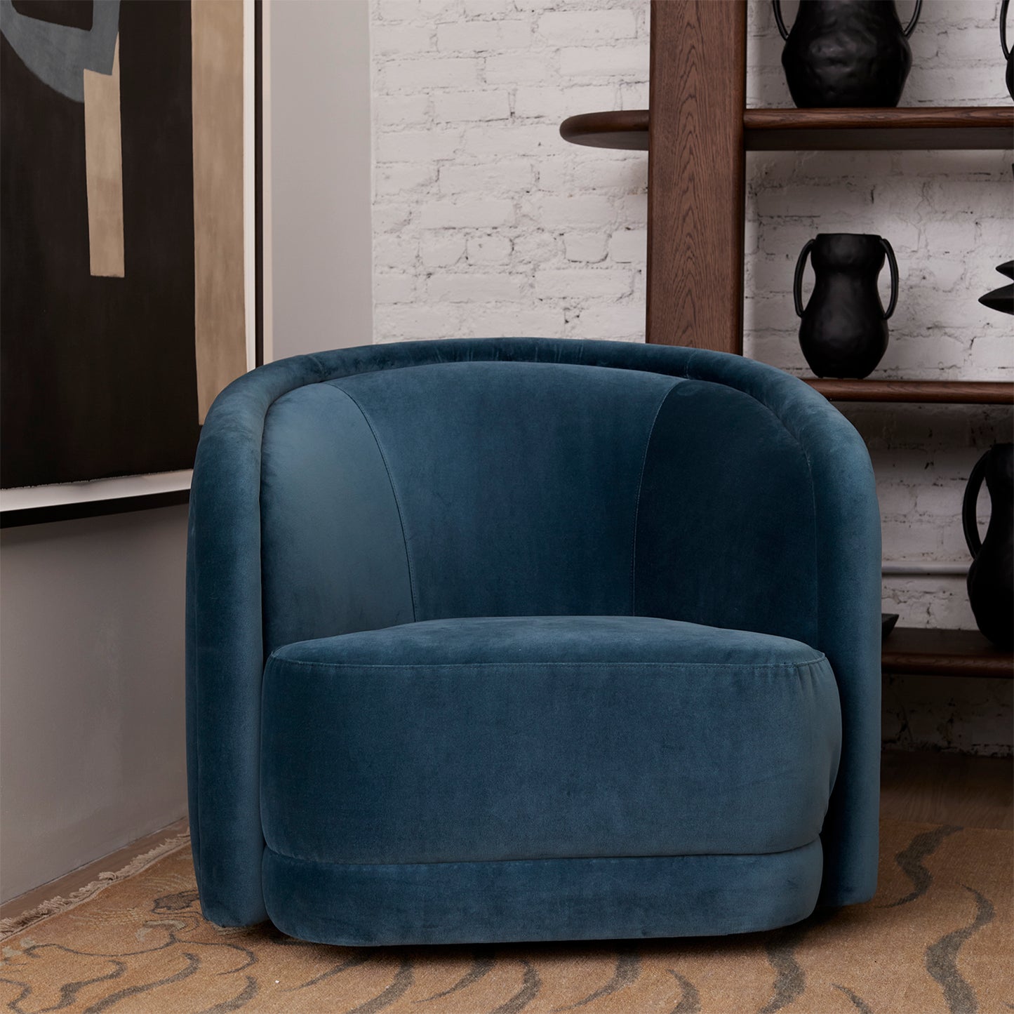 Valence Chair in Vance Marine Velvet