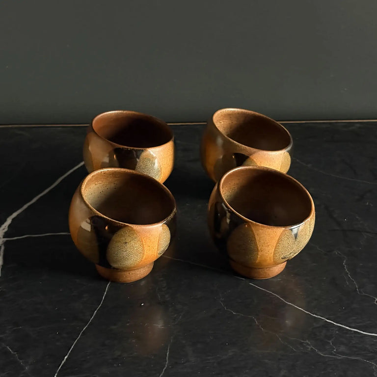 Vintage Robert Maxwell Geometric Decanter & 4 Cups (1960's)