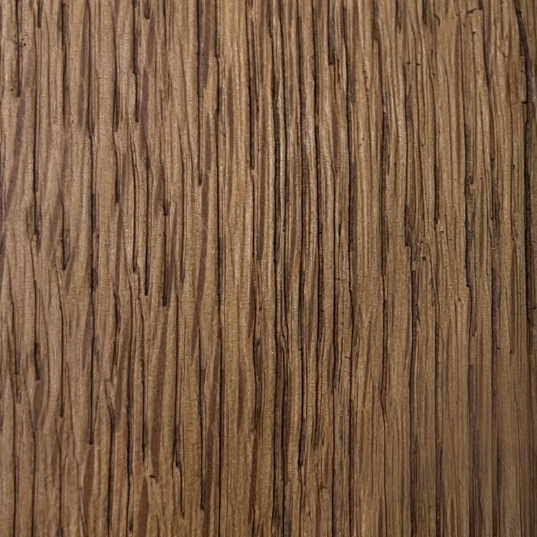 Lemieux et Cie Wire Brushed Oak wood sample swatch, warm tan finish with linear grain texture, shown on white studio backdrop.