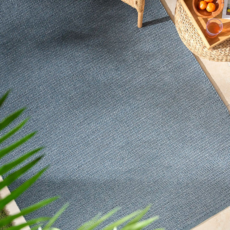 Cordage Hand Woven Outdoor Rug (Blue)