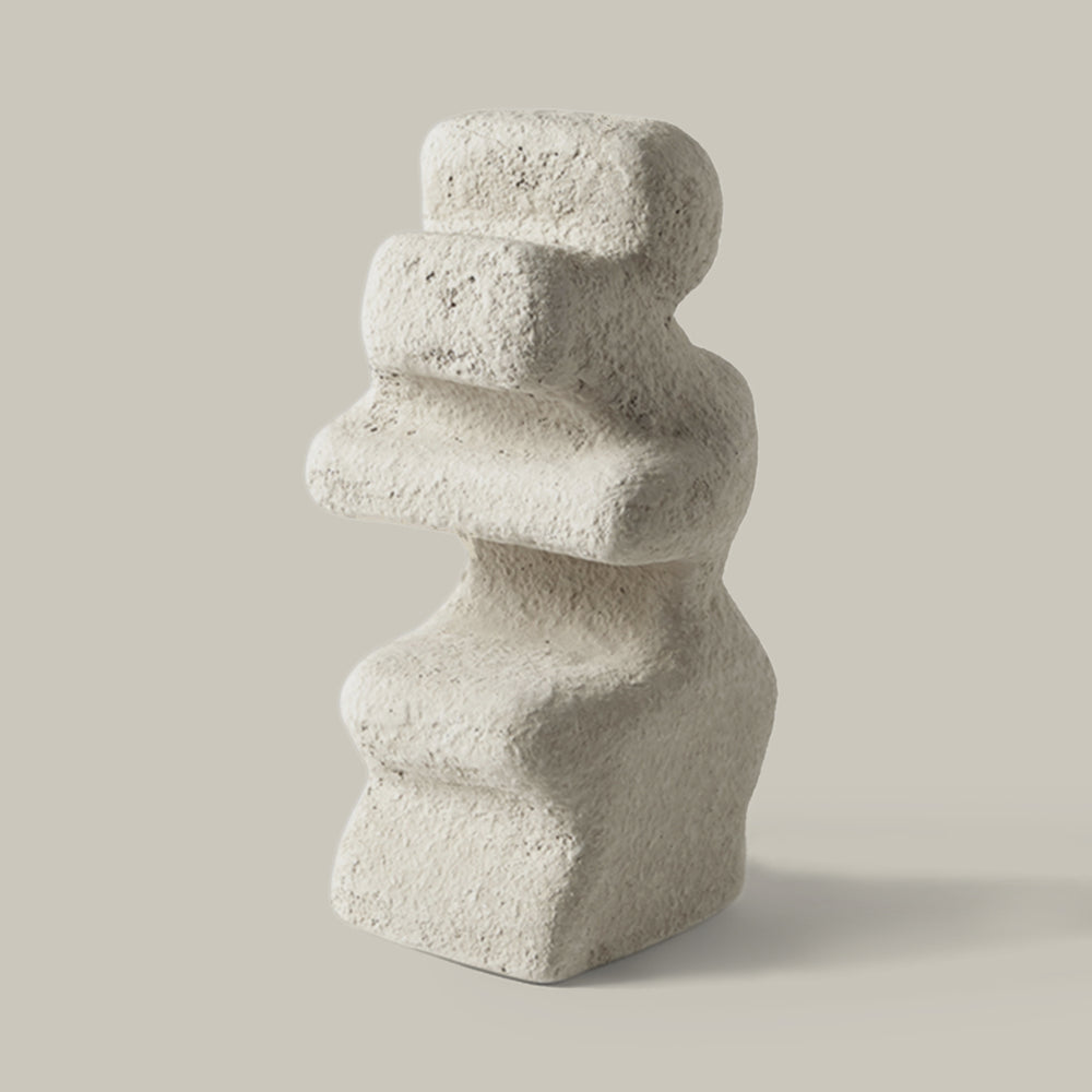 Lemieux et Cie Mguyon Sculpture in concrete, stacked organic sculptural form with textured surface, shown on neutral studio backdrop.