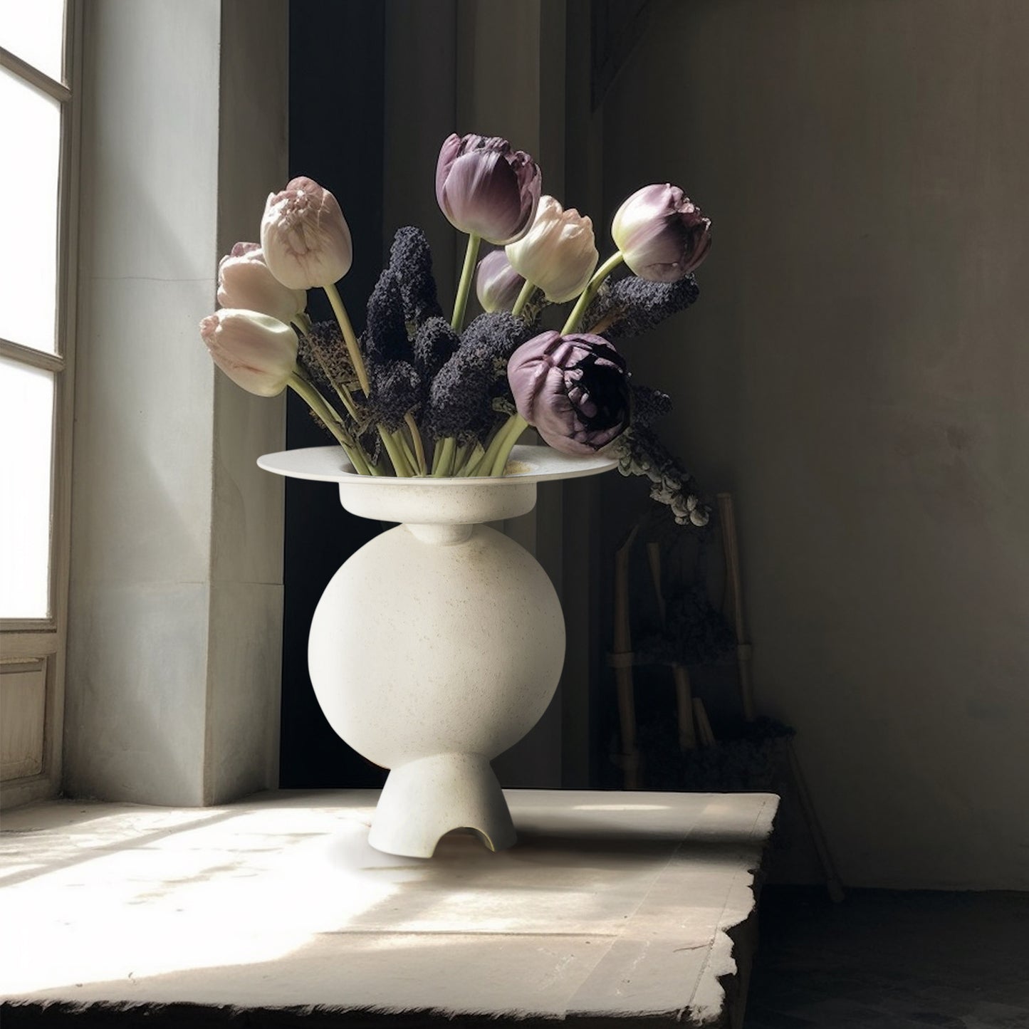 Camille Geometric Vase (White)
