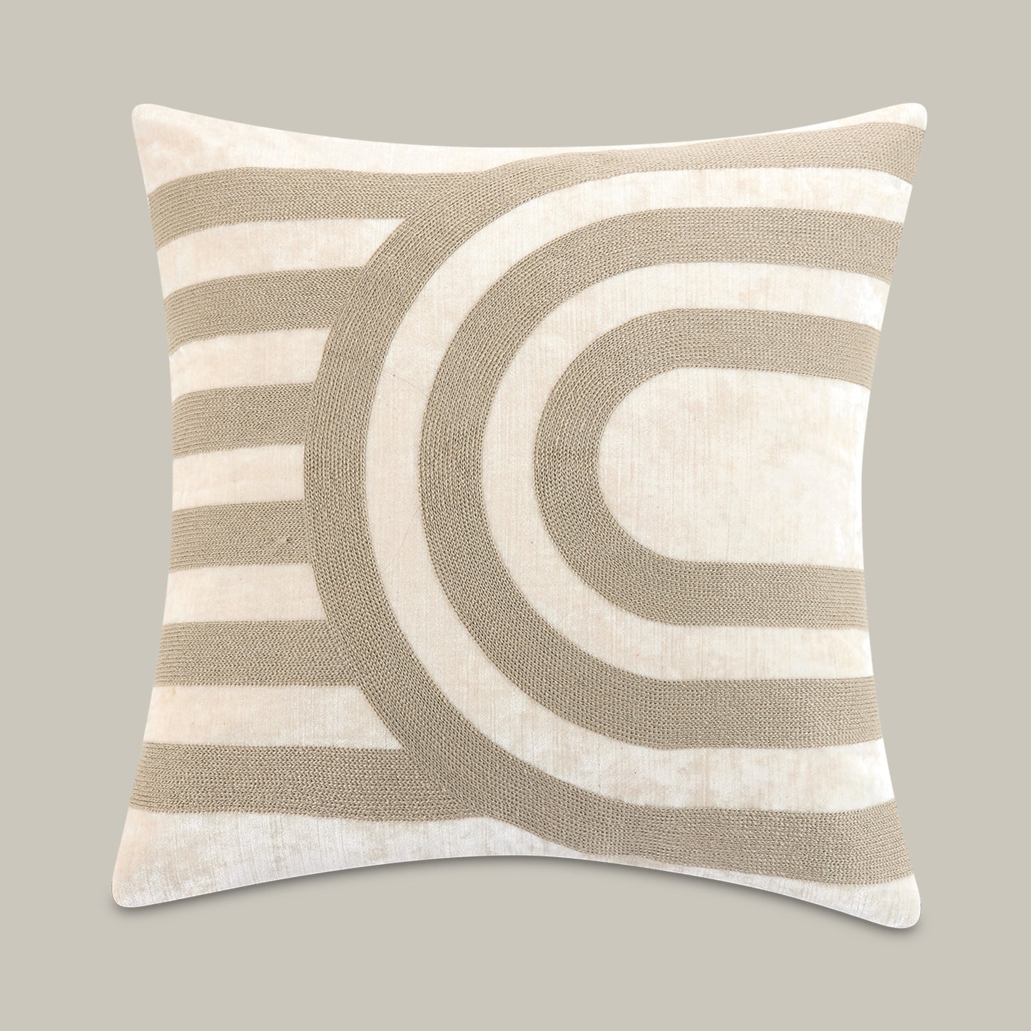 Vence Crewel Embroidered Square Pillow