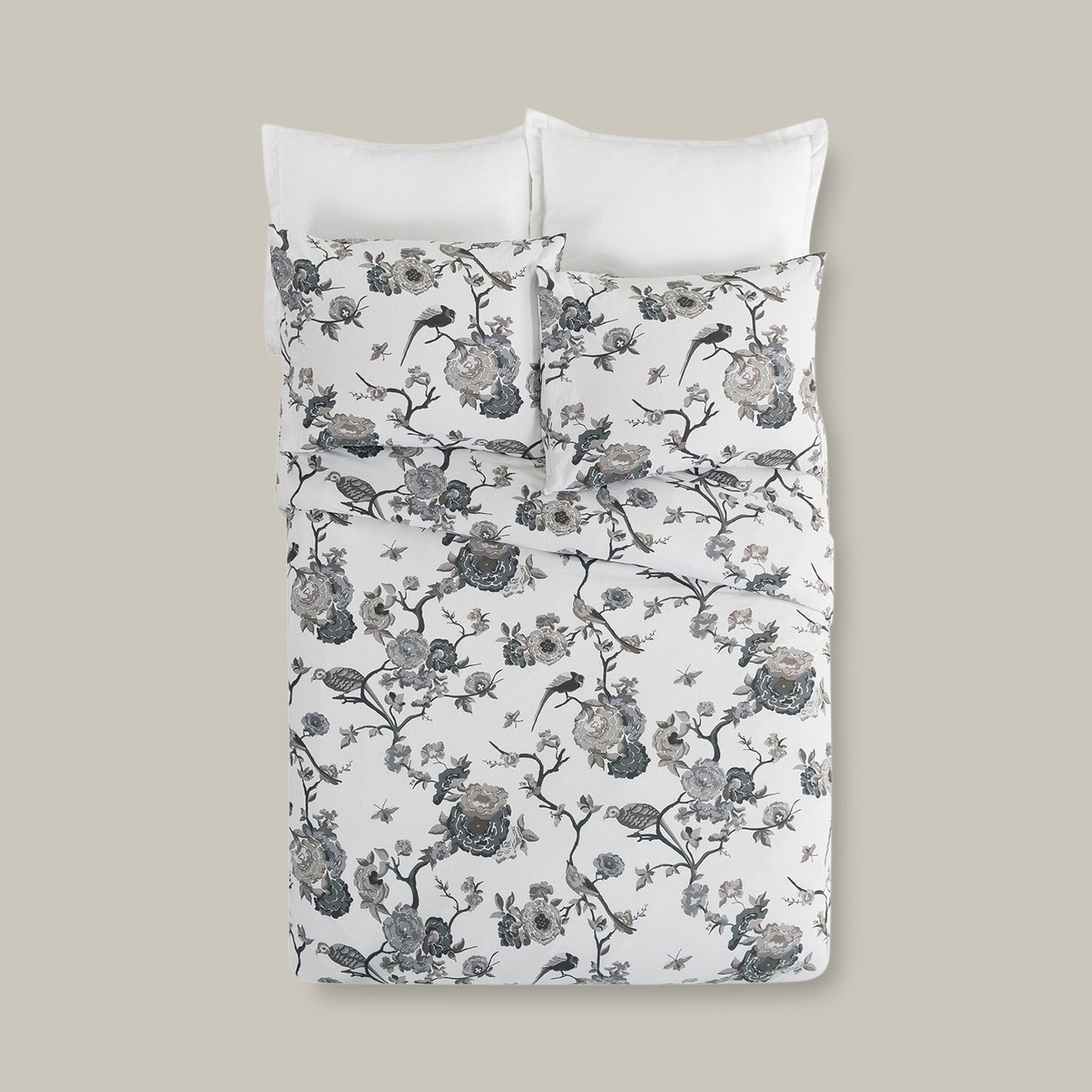 Bird Floral 3-piece Duvet Set