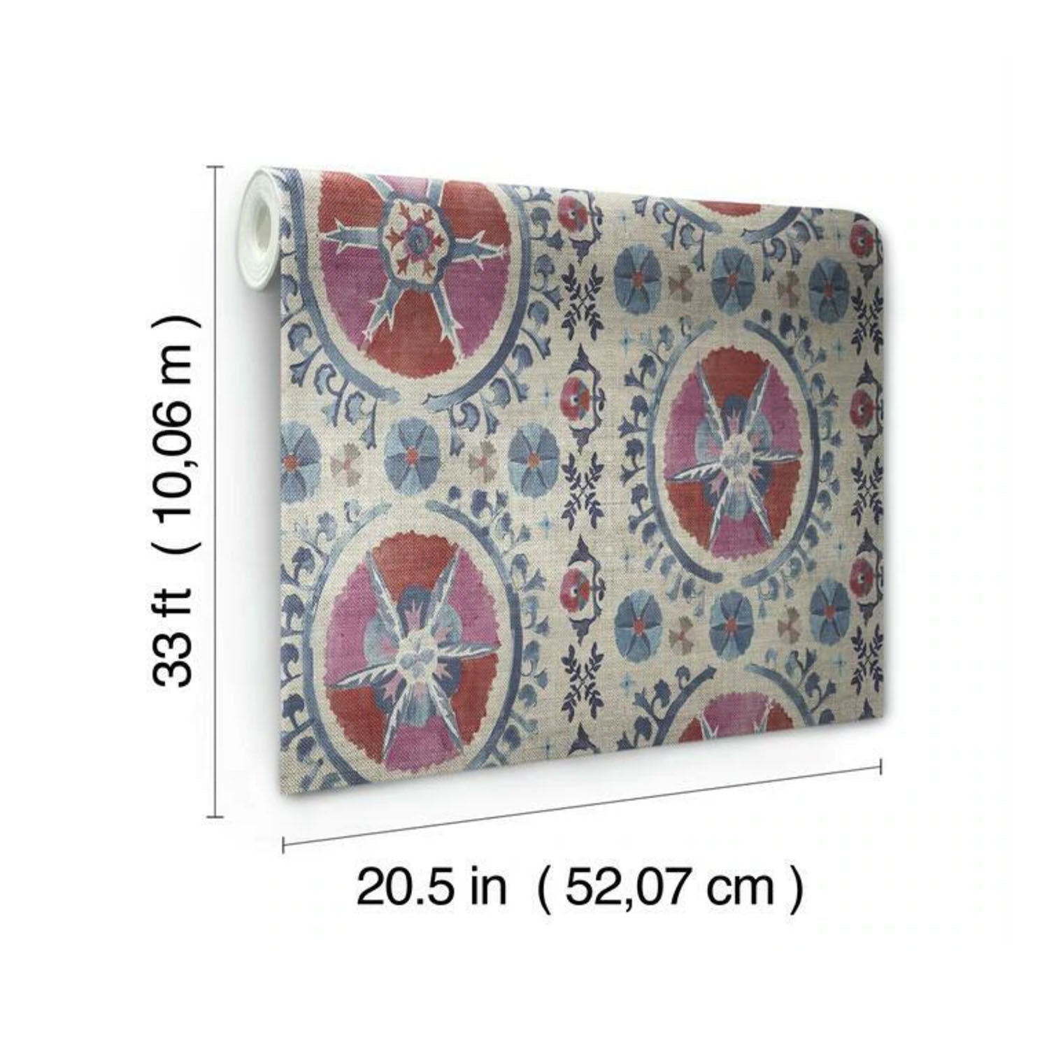 Fleurus Wallpaper (Red/Blue)