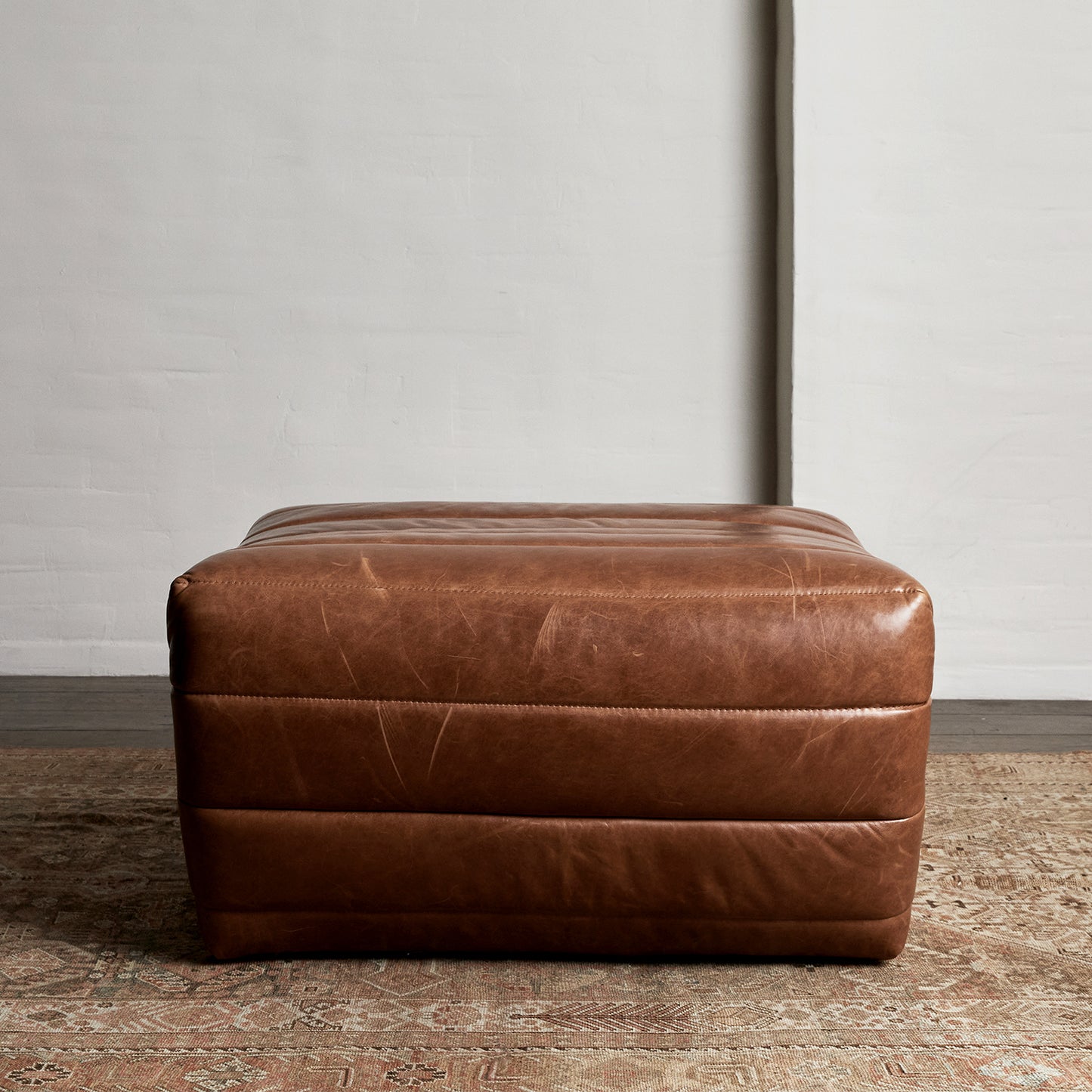 Brunoy Leather Ottoman